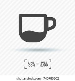 Cup minimal vector icon. Bowl flat line icon for websites and mobile minimalistic flat design.
