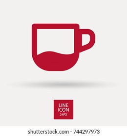 Cup minimal vector icon. Bowl flat line icon for websites and mobile minimalistic flat design.
