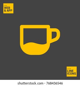 Cup minimal vector icon. Bowl flat line icon for websites and mobile minimalistic flat design.