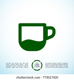 Cup minimal vector icon. Bowl flat line icon for websites and mobile minimalistic flat design.