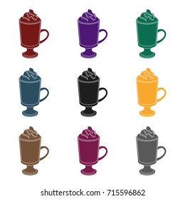 A cup of mocha with foam.Different types of coffee single icon in black style vector symbol stock illustration web.
