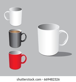 Cup mock up template vector illustration