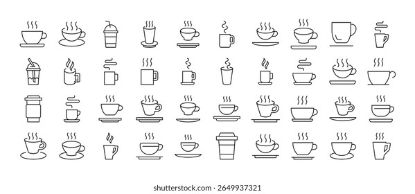 Cup Modern Outline Style Icons for Design, Cards, Apps, Social Networks 