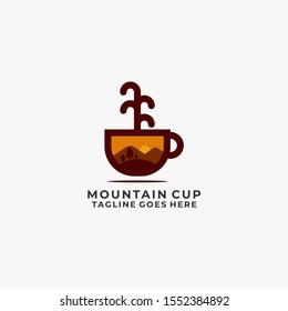 Cup Mountain Design Illustration Vector Template, Suitable for Creative Industry, Multimedia, entertainment, Educations, Shop, and any related business