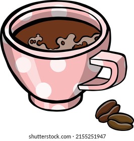 cup, mug of coffee with milk isolated on white background. vector