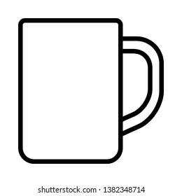 Cup or mug with handle for drinking line art vector icon for apps and websites