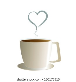 Cup (mug) of hot drink (coffee, tea etc),heart coffee