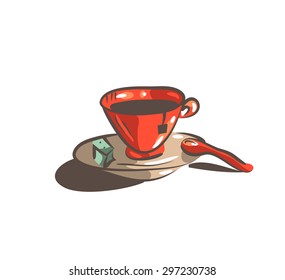 Cup (mug) of hot drink (coffee, tea etc)
