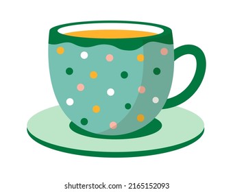 Copa o taza con bebida caliente. Ilustración del vector