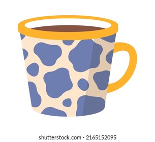 Copa o taza con bebida caliente. Ilustración del vector