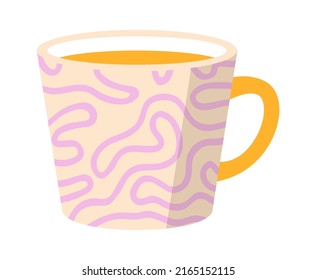 Copa o taza con bebida caliente. Ilustración del vector