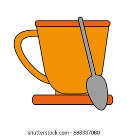 cup or mug with spoon icon image