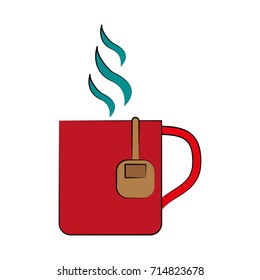 cup or mug with tea bag 
