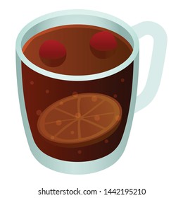 Cup mulled wine icon. Isometric of cup mulled wine vector icon for web design isolated on white background