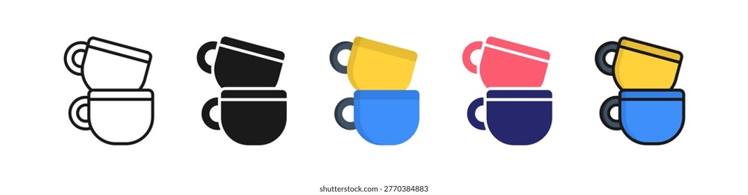 Cup Multiple Style Icon Set Collection..