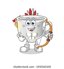 Becher Indianerstamm-Charakter. Cartoon-Maskottvektor