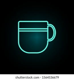 A cup neon icon. Simple thin line, outline vector of web icons for ui and ux, website or mobile application