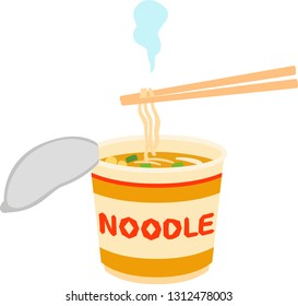 Cup Noodles And Chopsticks