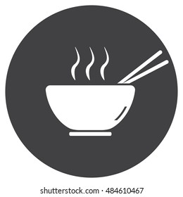 Cup noodles with chopsticks on background