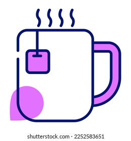 A cup o tea with teabag, teacup vector for premium use