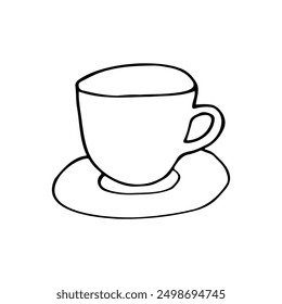 cup on a saucer - hand drawn doodle