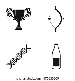 Cup, onion and other web icon in black style. human DNA a bottle of milk icons in set collection.