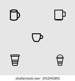 Tasse-Umriss-Symbol einzeln auf Vektorgrafik