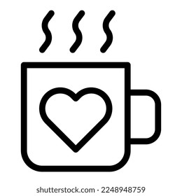 ilustración valentina de contorno de taza vector y logotipo icono de año nuevo perfecto. Signo de icono de la colección moderna para la web. El diseño es perfecto.