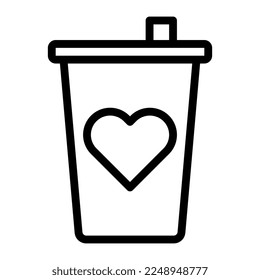 cup outline valentine illustration vector and logo new year icon perfect. Icon sign from modern collection for web. Nice design perfect.