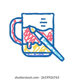 cup painting doodle icon sketch vector. cup painting sign. isolated symbol illustration