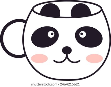 Cup With Panda Face Vector Illustration