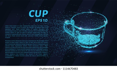 Cup of the particles. The Cup scattered on the circles and points