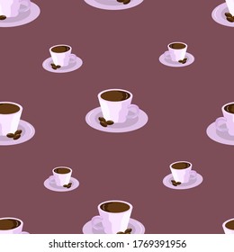 Cup pattern with coffee. Vector image, eps 10