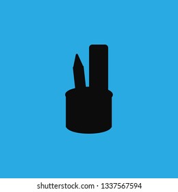 cup for pen and ruler icon vector
