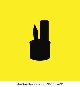 cup for pen and ruler icon vector