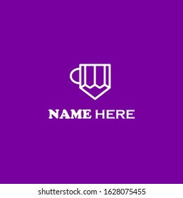 cup and pencil logos, suitable for restaurants, cafes and trademarks