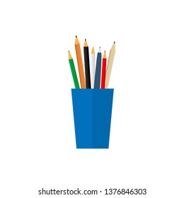 Cup pencils icon