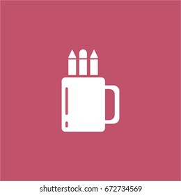 cup with pencils icon. vector sign symbol on white background