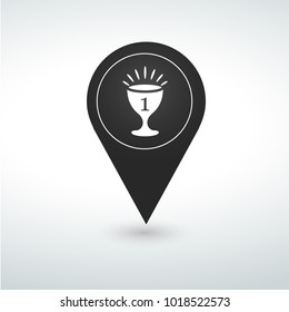 cup pin. Map pin icon.