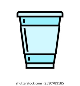xícara de plástico pacote ícone de cor vetor. xícara de plástico sinal do pacote. ilustração de símbolo isolado