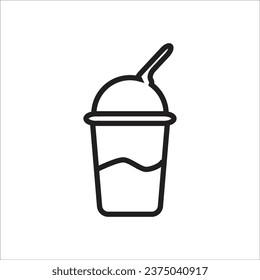 cup plastic vector icon new line