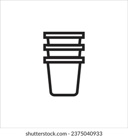 cup plastic vector icon new line