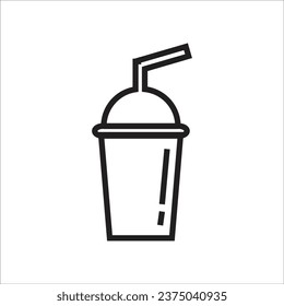 cup plastic vector icon new line