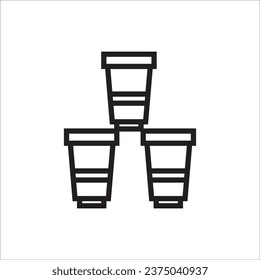 cup plastic vector icon new line