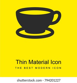 Cup and Plate bright yellow material minimal icon or logo design