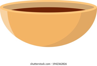 A cup. Plate. Container with liquid. Drawing in flat design.