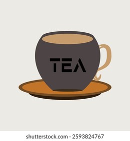 cup plate design hand made icon for resturent.eps
