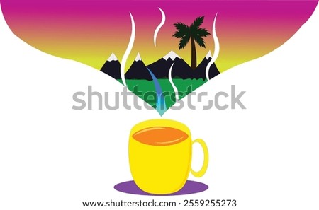 Cup plate Smoke Scenery Designe
