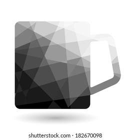 Cup polygonal  abstract on white backgrounds Vector illustration.