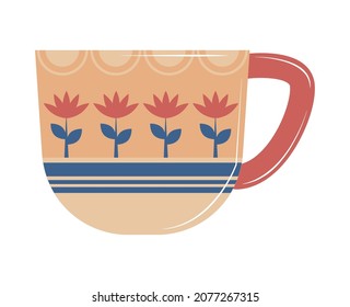 icono de estilo de alfarería de taza plana
